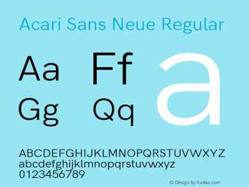Acari Sans Neue Version 1.045;April 22, 2019;FontCreator 11.5.0.2425 64-bit图片样张