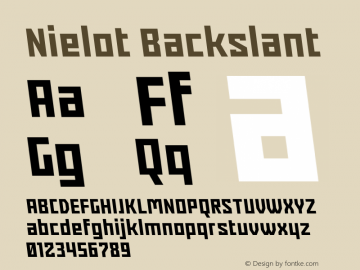 Nielot Backslant Version 1.000;PS 001.000;hotconv 1.0.88;makeotf.lib2.5.64775 Font Sample