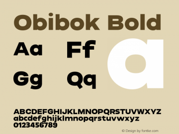 Obibok Black Version 1.000;PS 001.000;hotconv 1.0.88;makeotf.lib2.5.64775 Font Sample