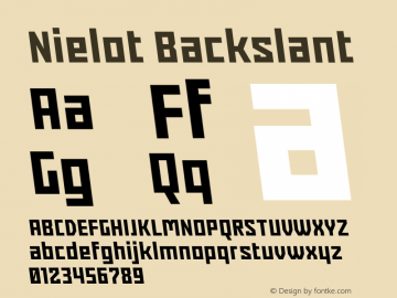 Nielot Backslant Version 1.000;PS 001.000;hotconv 1.0.88;makeotf.lib2.5.64775 Font Sample