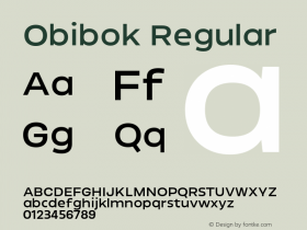 Obibok Regular Version 1.000;PS 001.000;hotconv 1.0.88;makeotf.lib2.5.64775 Font Sample