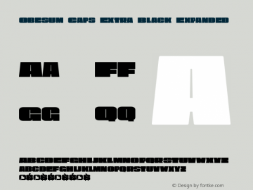 Obesum Caps ExtBlk Exp Version 1.196 Font Sample