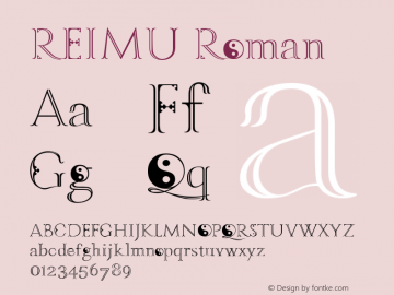 REIMU Roman Regular Version 1.000;PS 001.000;hotconv 1.0.70;makeotf.lib2.5.58329 Font Sample