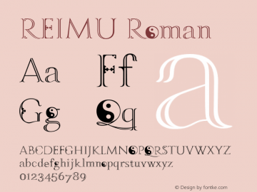 REIMU Roman Version 1.000;PS 001.000;hotconv 1.0.70;makeotf.lib2.5.58329图片样张