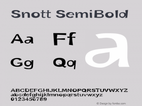 Snott SemiBold 18/12/98 Font Sample