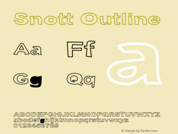 Snott Outline 18/12/98 Font Sample