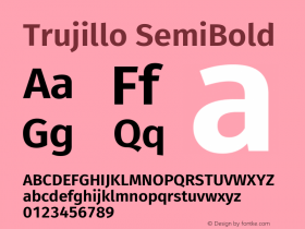 Trujillo SemiBold Version 4.301;April 23, 2019;FontCreator 11.5.0.2425 64-bit Font Sample