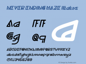 NEVER ENDING MAZE Italic Version 1.00;February 27, 2019;FontCreator 11.5.0.2430 64-bit Font Sample