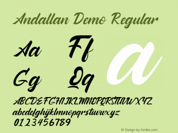 Andallan Demo Version 1.00;April 24, 2019;FontCreator 11.5.0.2430 64-bit Font Sample