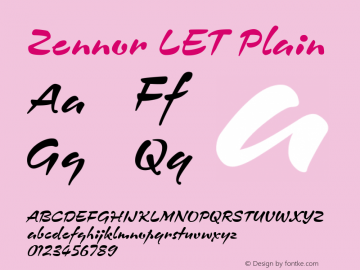 Zennor LET Plain:1.0 1.0 Font Sample