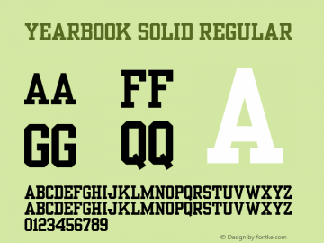 Yearbook Solid Version 1.0 Font Sample