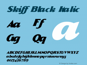 Skiff Black Italic Version 1.00;April 22, 2019;FontCreator 11.0.0.2403 64-bit Font Sample