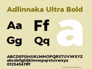 Adlinnaka Ultra Bold Version 1.000 Font Sample