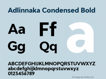 Adlinnaka Bold Condensed Version 1.000图片样张