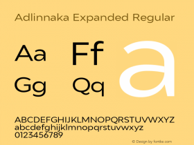 Adlinnaka Regular Expanded Version 1.000 Font Sample