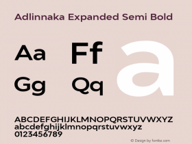 Adlinnaka Semi Bold Expanded Version 1.000图片样张