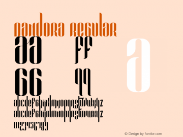 Pandora Regular Version 1.002;Fontself Maker 2.1.2 Font Sample