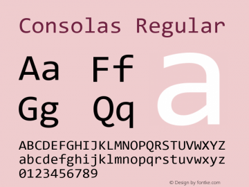 Consolas Version 5.23 Font Sample