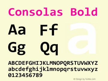 Consolas Bold Version 5.23 Font Sample