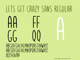 Lets get crazy sans Version 1.000 2019 initial release Font Sample