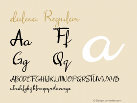 dalena Version 1.00;April 20, 2019;FontCreator 11.0.0.2388 64-bit图片样张
