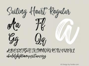 Sailing Heart Version 1.00;April 18, 2019;FontCreator 11.5.0.2430 64-bit Font Sample