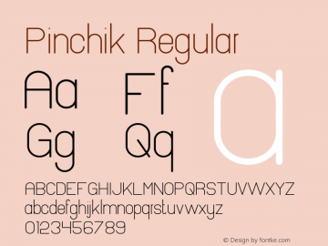 Pinchik Version 1.002;Fontself Maker 3.0.0-3 Font Sample