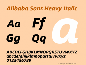 Alibaba Sans Heavy Italic Version 1.00 Font Sample