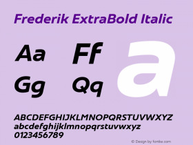 Frederik ExtraBold Italic Version 001.000 February 2019;YWFTv17 Font Sample