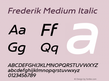 Frederik Medium Italic Version 001.000 February 2019;YWFTv17图片样张