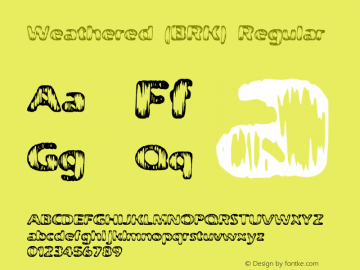 Weathered (BRK) Regular Version 2.22 Font Sample
