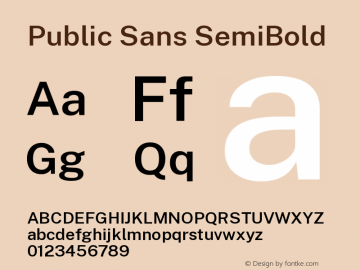 Public Sans SemiBold Version 1.000图片样张