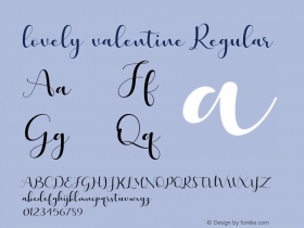 lovelyvalentine Version 1.000 Font Sample