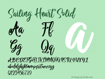 Sailing Heart Solid Version 1.00;April 17, 2019;FontCreator 11.5.0.2430 64-bit Font Sample