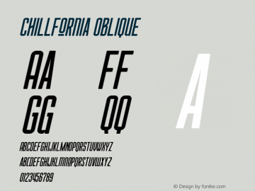 Chillfornia Oblique 1.000 Font Sample