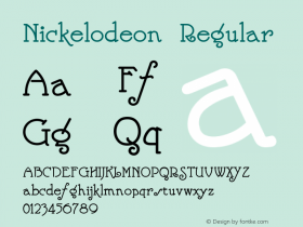 Nickelodeon Regular Converted from e:\nickfo~1\NI______.TF1 by ALLTYPE Font Sample