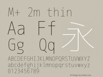 M+ 2m thin  Font Sample