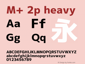 M+ 2p heavy  Font Sample