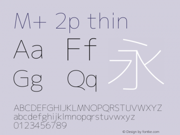 M+ 2p thin  Font Sample