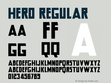 Hero Regular Version 1.00 2010, initial release Font Sample
