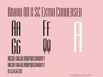 BravoNDXSC-ExtraCondensed Version 1.21 Font Sample