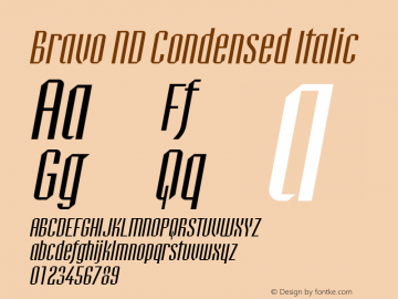 BravoND-CondensedItalic Version 1.21图片样张