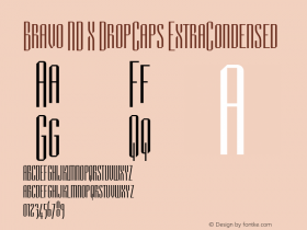 BravoNDXDropCaps-ExtCond Version 1.21 Font Sample