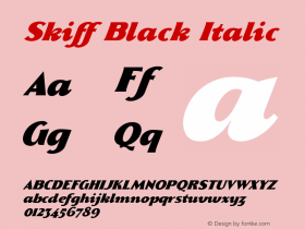 Skiff-BlackItalic Version 1.000 Font Sample