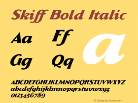 Skiff-BoldItalic Version 1.000 Font Sample