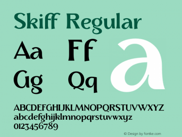 Skiff-Regular Version 1.000 Font Sample