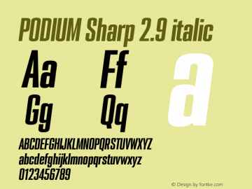 PODIUM Sharp 2.9 italic Version 1.000 | w-rip DC20190420 Font Sample