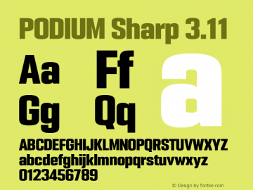 PODIUM Sharp 3.11 Version 1.000 | w-rip DC20190420 Font Sample