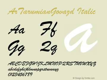 ArTarumianGovazd Italic Macromedia Fontographer 4.1 19-12-96图片样张