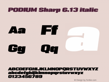 PODIUM Sharp 6.13 italic Version 1.000 | w-rip DC20190420 Font Sample